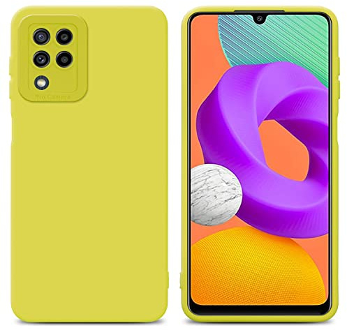 Cadorabo Hülle kompatibel mit Samsung Galaxy M22 M32 4G Schutzhülle TPU Silikon Case Liquid Design mit Kameraschutz Slim Kratzfest Gummi mit Rundumschutz Case Hülle für Galaxy M22 M32 4G in Gelb
