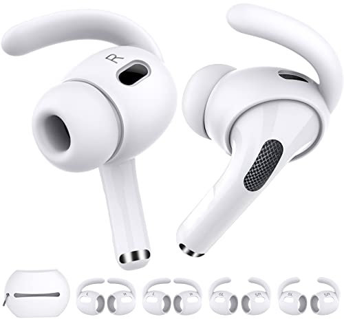 AhaStyle 4 paia di ganci per le orecchie AirPods Pro 2 【Aggiunta custodia portaorecchie】 Copriorecchie antiscivolo in silicone, accessori compatibili con Apple AirPods Pro di seconda generazione (2