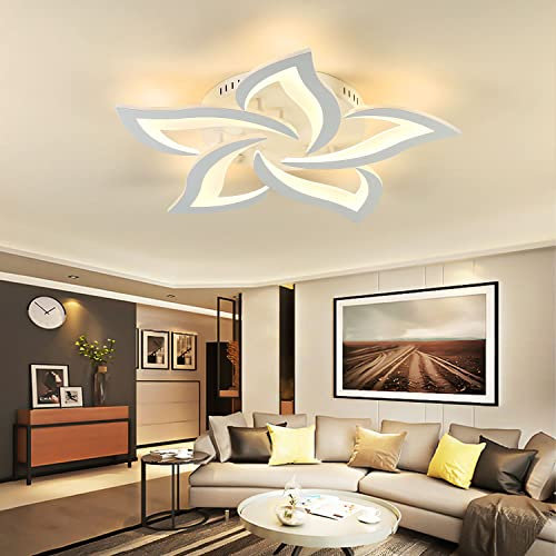 Sky angle LED Deckenleuchte Dimmbar,Wohnzimmerlampe mit Fernbedienung, Schlafzimmer Deckenlampe moderne Deckenbeleuchtung Deckenbeleuchtung Kronleuchter Lampe,Dimming 5 heads/Ø63cm/45W