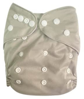 Couche de Bain Bébé Étanche - Maillot de Bain Réutilisable pour Piscine - Couche Lavable Ajustable, Confortable et Écologique (Gris uni - 1 unité)