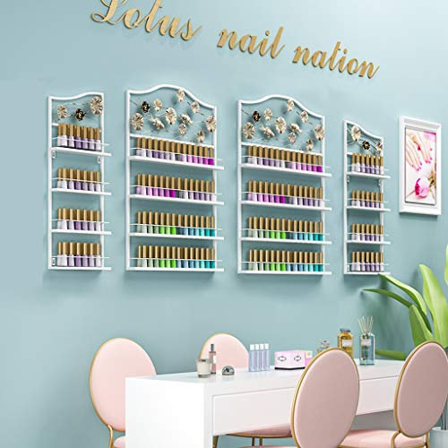 3 In 1 Nail Polish Storage Box, Wall Mounted Essential Oil Nail Polish Holder, 4-shelf (White 4)