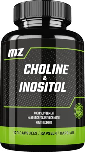 Choline and Inositol 1200 mg per Serving - 120 Capsules - 2 Months Supply - Diet Supplement by MZ