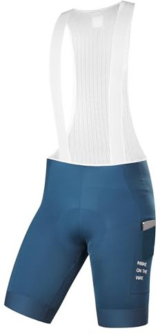 INBIKE Salopette Ciclismo Uomo con Fodello 3D Pantaloncini Bici da Strada con Bretelle Pantaloncini MTB Traspirante Asciugatura Rapida Abbigliamento Ciclismo Estivo Blu,S