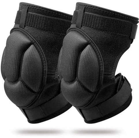 HISUEKIG Ginocchiera per adulti, imbottitura in schiuma traspirante con due cinghie, ginocchiera con strisce antiscivolo, adatta per ciclismo, basket, pallavolo (L)
