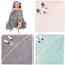 Leikurvo 3 Pcs Kapuzenhandtuch Baby Handtuch: 105x105cm Baby Badetuch Set Waschlappen Erstausstattung Babyhandtuch mit Kapuze, weich Unisex Babygeschenke für Neugeborene(grau, hellgrün, cremefarben)