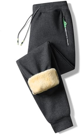 ZOXOZ Pantaloni Tuta Uomo Felpata Pile Foderato Fleece Termici Cotone Sportivi Joggers Pantaloni Cerniera Tasche Laterali