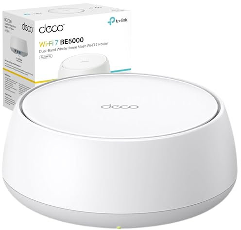 TP-Link Deco BE25 BE3600 Sistema WiFi 7 a rete per tutta la casa, 688 Mbps a 2.4 GHz + 2882 Mbps a 5 GHz, 2 porte Gigabit 2.5, app Deco, HomeShield, AI, MLO, Alexa e Google Assistant