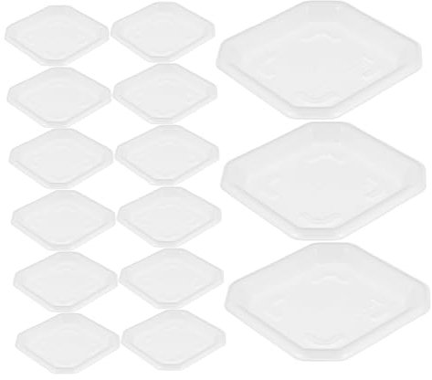 POPETPOP Soucoupes Carrées Robustes pour Plantes 50 Pièces Noires pour Plantes en Pot Et Bonsaïs