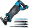 Akku Reciprosäge, Ersatz für Makita 18V BL1830, mit 4 Sägeblätter, 3500 U/min, Kabellose Reciprosäge zum Schneiden von Holz, Kunststoff, Metall (Ohne Akku)