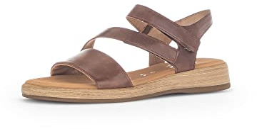 Gabor Damen Keilsandalen, Frauen Sandalen,Leichte Mehrweite (G),Strandschuhe,Keilsandaletten,Keilabsatz,bequem,Peanut (S.Holz),42 EU / 8 UK