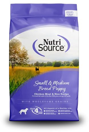 NutriSource Puppy Food for Small and Medium Breeds, Chicken Meal and Rice, 4LB