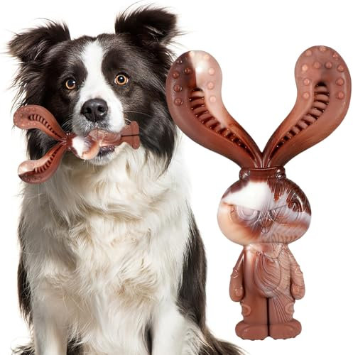 Healife Robust hase hundespielzeug unzerstörbar für Aggressive kauer - Kauspielzeug Hund, Hundespielzeug große Hunde, Dog Toys - Unkaputtbar hase, Hundespielzeug Ostern