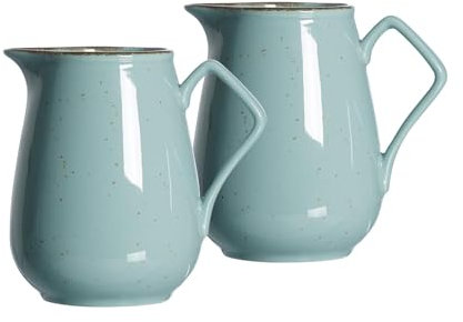 Ritzenhoff & Breker Krüge-Set Casa 2-teilig, 800 ml, Servierkrüge im Vintage-Look, Mix & Match-Geschirr, Spülmaschinenfest & Mikrowellengeeignet, Porzellan, Blau