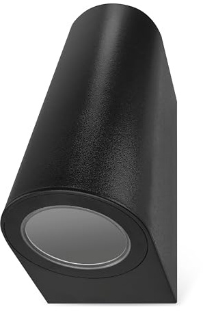 EMOS - Außen-Wandleuchte OCULUS für Haus und Garten mit 2x GU10-Fassung - wasserdichte Gartenbeleuchtung für 2 Reflektor-Birnen max. 35 W - Leuchtkörper mit Kunststoff-Gehäuse zur Wandmontage