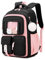 PIG PIG GIRL Kinder-Rucksack für Mädchen, Schultaschen für Mittelschule, Schüler, Büchertasche für Grundschule, Schwarz und Rosa, Einheitsgröße