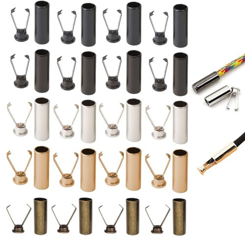 5 Farben Kordelenden Metall, 20 Stück Kordelstopper Metall, Qualitätslegierungen Rope Laces Kordelenden, Metal Cord Locks, Metal Cord Ends for Shoelaces, Accessories, DIY Design