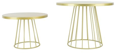 CAGUYLONA Alzata per torta rotonda in ferro, elegante espositore per torta multifunzionale con finitura dorata classica, decorazione rustica europea per matrimoni, compleanni, feste e