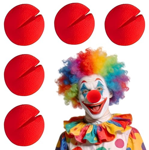6 Stück Clownsnasen Rot Aus Schaumstoff Cosplay Nasen Kostüm Clown Nase Rote Nase Clown-Nase Perfekt für Kinderschminke, Partys, Karneval, Fasching, Zirkus-Lustige Nasen