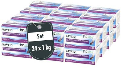 Höfer Chemie 24 X 1 kg BAYZID® Cartouches de Floculant Piscine Pré-dosées (8 x 125 g) - Élimination Rapide des Impuretés pour Piscines avec Filtres à Sable, Facile à Utiliser