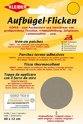 Kleiber 40 x 12cm Großer Ausbesserungsflicken aus Baumwolle, Beige