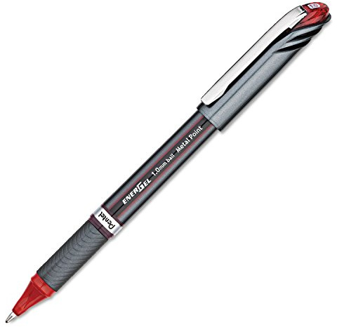 Pentel Energel Plus Stift mit Metallic Effekt Schaft 1.0 mm, rot