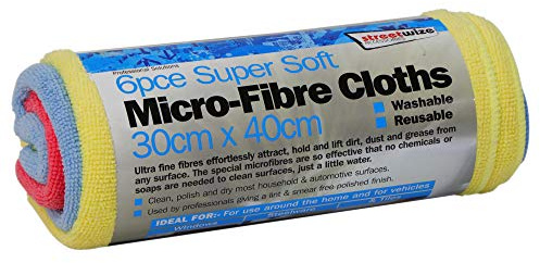 Streetwize - Microfibre Towels, 6 Pack Vehicle Cleaning Cloths