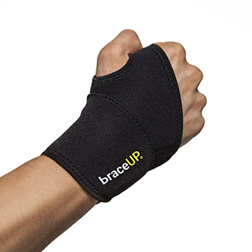 BraceUP Einstellbare Handgelenk Bandagen, Handgelenkbandagen - Workouts Handgelenk Band, Tendonitis Handgelenk Schiene, Für linke und rechte Hand (Schwarz)