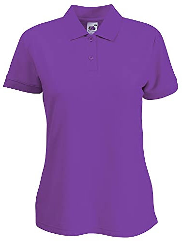 Fruit of the Loom Womens Lady-Fit 65/35 Short Sleeve Polo Shirt (XS) (Purple)