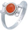 Ring 925 Silber Karneol orange roter Stein Edelstein echt Silber Damen Sterling Silber Geschenk (MRG-085-16-(50))