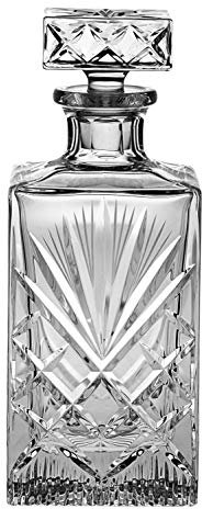 Barski - Hand Cut - Mouth Blown - Crystal - Whiskey - Square Decanter - 30 oz. - Made in Europe