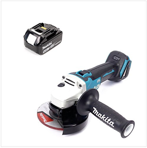 Makita Amoladora angular DGA 504 M1 con batería, 18 V, 125 mm, sin escobillas, 1 batería de 4,0 Ah, sin cargador