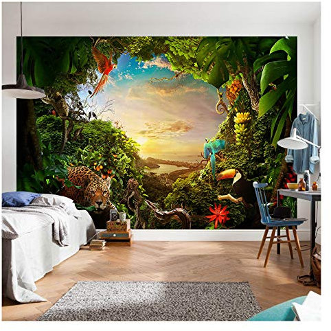 amazingsticker Tree Plants Flower Sunlights Jungle Forest Wallpaper Photo Wall Mural Home Bedroom Decoration Wall Covering 315x215cm