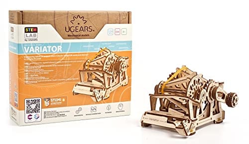 UGEARS STEM Lab 3D Puzzles - Spielset STEM - 3D Holzbausatz - DIY Mechanical Science Kit - Wissenschaftliches STEM Spielzeug mit App Holzmodell Kits für Erwachsene und Kinder 8+ (Variomatik)