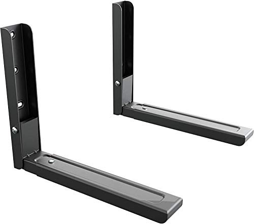 Utiz Universal Microwave Shelf Wall Bracket Holder | Extendable Arms | Microwave Weight 40kg | Under Cabinet | (Black) Suitable for All Microwaves