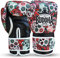 BUDDHA FIGHT WEAR - Guantes de Boxeo Fantasy Mexican Rojo - Muay Thai - Kick Boxing - Piel Sintética Tejido Interior Resistente A Olores - Costura Reforzada (Rojo, 14 Onz)