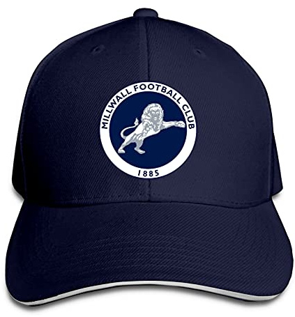 Aiier Mil-Lwall FC Logo Curved Brim Cap Printed Baseball Cap Sun Visor Travel Cap Sandwich Cap Adjustable Trucker Hat