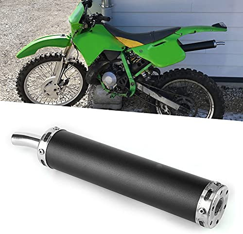 Système de Tuyau de Silencieux D'échappement de Moto Silencieux D'échappement en Acier Inoxydable 20mm / 0,8in Pièces Modifiées pour Moto 2 Temps (noir)(le noir)
