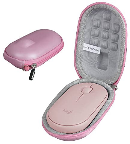Adada Hard Travel Case for Logitech Pebble M350s / Logitech Pebble Mouse 2 M350 / M355 Portable Wireless Mouse (Pink)