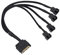 Cable adaptador de alimentación para ventilador de refrigeración de 15 pines SATA a 4 x 3 pines / 4 pines PMW 12 V, cable adaptador de alimentación a SATA de 15 pines para enfriador de ordenador