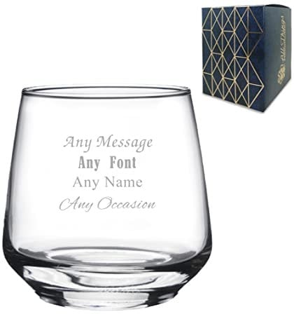 Personalised Engraved Seasonal Any Message Tallo Tumbler, 11.6oz/343ml Whisky, Thoughtful Customised Gift, Laser Engraved in The UK, Dishwasher Safe Clear Glass, Dishwasher Safe