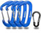 Karabiner, Robuste und Leichte Karabinerhaken, 1200 KG D-förmiger Aluminium Carabiner für Camping, Wandern, Outdoor, Hängematte, Kleiner Karabinerhaken für Schlüsselanhänger (4blau)