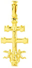 Kreuz Caravaca 20x11 mm Gelbgold 18k - Mondepetit - Geschenkbox - Garantiezertifikat