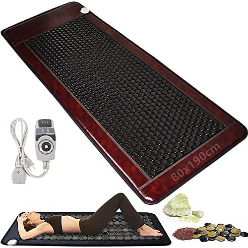 Heating Pads, Far Infrared - Infrared Heat Therapy Healing - Bio Crystal Heat Amethyst Jade Mat - Hot Stone Pad For Back Health - Jade Tourmaline Crystal Heat Stone