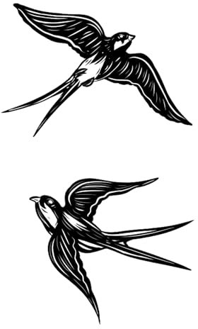 x3 Tatouage Éphémère hirondelles - 1 lot de 3 Feuilles | Tatouage temporaire oiseau | Bras, épaule, cou, cheville, main, jambe | Noir | Homme, Femme - TATTOO YOUR STYLE