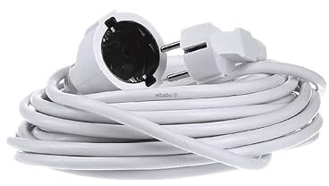 Cable alargador 3G, 1,5 ㎟, 5 m, Color Blanco, Ideal para Extender Conexiones eléctricas y suministrar energía a Dispositivos.