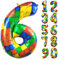CHANGZHONG® Baustein Geburtstag Ballon Zahl 6 in Farbe Riesen Folienballon Helium luftballon für Mädchen Jungen Geburtstag Party Dekoration Supplies