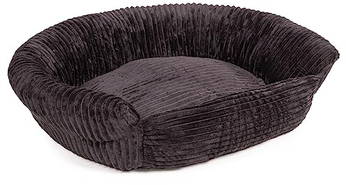 Wallace & Jones | Hundebett Cordo - Breitcord-Obermaterial samtweich - schwarz | S | ca. 95 x 80 x 20 cm