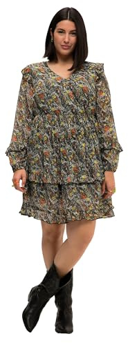 Studio Untold Damen große Größen Übergrößen Plus Size Minikleid, A-Line, Paisley Print, V-Ausschnitt, Volants grasgrün 46+ 822460435-46+