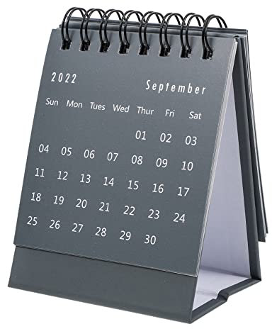 Ciieeo 1stk 2022 Mini-tischkalender Monatskalender 2022 Desktop-kalender Mini Tischkalender September 2021-2022 Monatliche Schreibtisch Kalender Graue Wohnkultur Memorandum Spiral- Büro