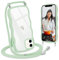 L-FADNUT Chaîne de Téléphone Portable pour iPhone 12/12 Pro Coque avec Lanière, Silicone avec Cordon à Porter Autour du Cou Transparent Coque de Protection pour iPhone 12/12 Pro, Grün